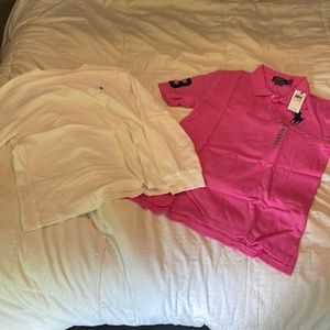 Ralph Loren - Short Sleeve Pink Shirt & Long Sleeve White Shirt